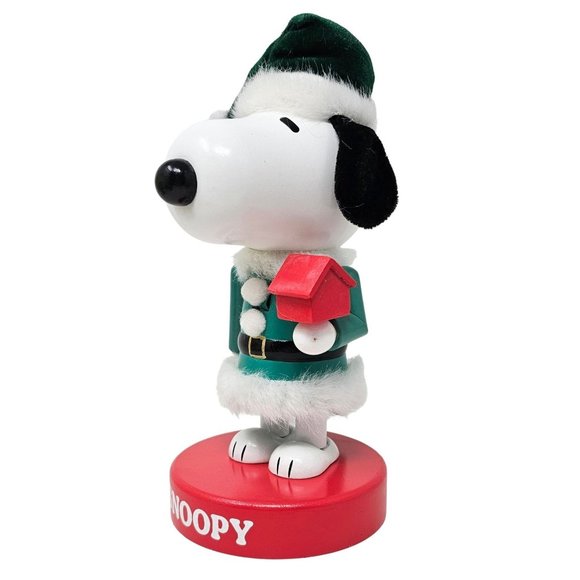Snoopy Nutcracker In Green Santa Suit 9",  Christmas Gift - Picture 3 of 4